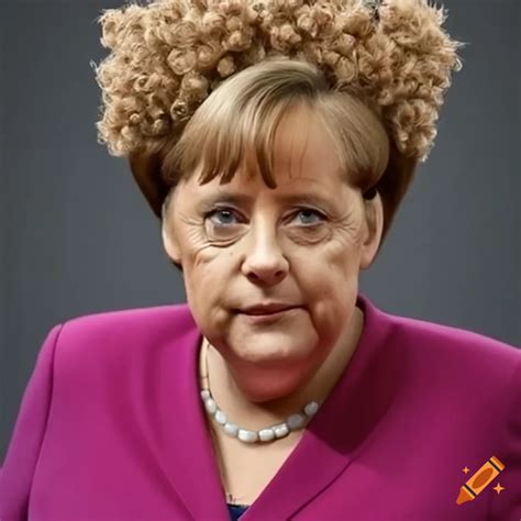 Portrait of ursula von der leyen with intense expression on Craiyon