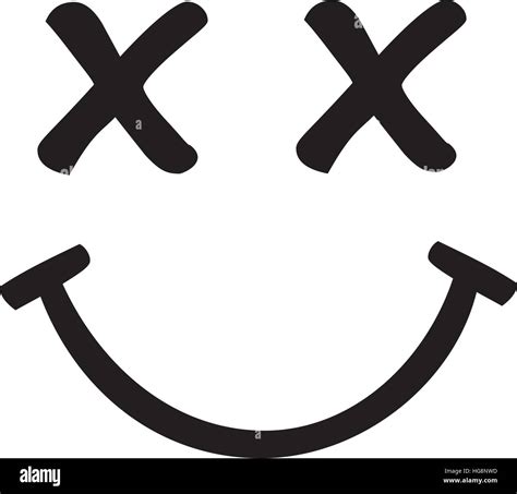Smiley face with crossed eyes Stock Vector Art & Illustration, Vector Image: 130499865 - Alamy