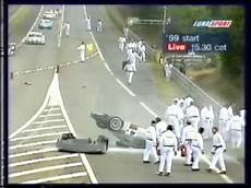 Webber Le Mans Crash by 1999 Le Mans Aftermath Of Webber S Warm Up Webber Le Mans Crash