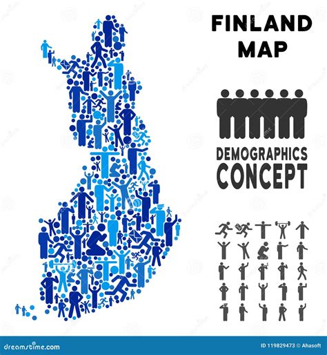 Demographics Finland Map stock vector. Illustration of geography - 119829473