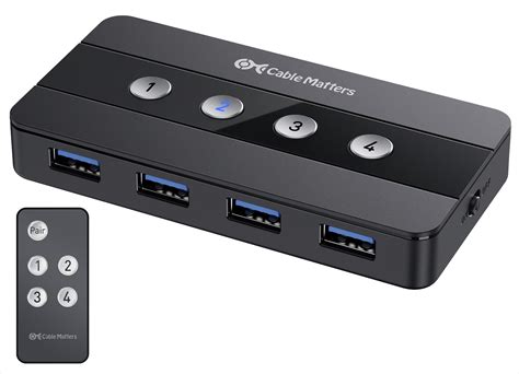 Cable Matters 4 Port USB 3.0 Switch USB Sharing Switch for 4 Computers ...