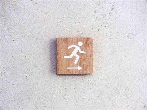 Buy Wooden Emergency Exit Sign Wall Mounted Wood Emergency Exit Online ...