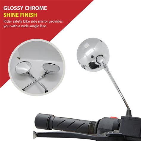 AUTOPOWERZ Chrome Bike Universal Accessories Rear View Mirror for Roya