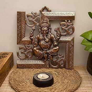 Kcraft forever Handcrafted Wall Hanging Om Swastika Ganesha For Temple ...