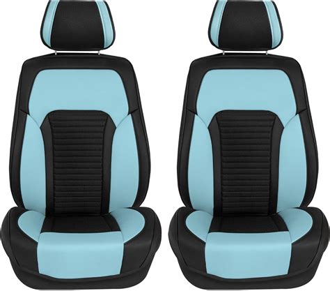 Buy FH Group Car Seat Covers Front Set Blue Faux Leather Car Seat ...