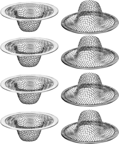 AHQiZFX 8 Pieces Mesh Sink Strainer, 2.12" Top / 1" Bathroom Stainless ...