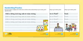 FREE! - KS2 BBC Children in Need Joined Handwriting Practice Sheets