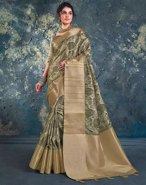 Elegant Green Coloured light weight Jute Saree – South India Shopping Mall