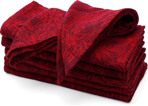 Red Cotton Napkins, 100% Cotton Napkins, Jacquard Napkins, Red Cloth ...