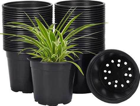 Amazon.com: Whonline 50 Pack 1 Gallon Nursery Pots Flexible Plastic ...