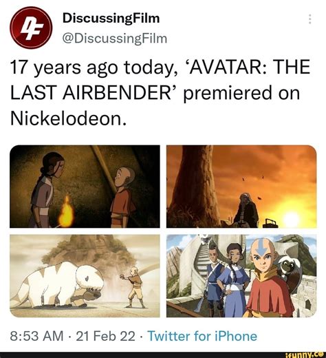 DiscussingFilm @DiscussingFilm 17 years ago today, 'AVATAR: THE LAST ...