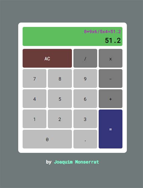 Build JavaScript Calculator Freecodecamp 的图像结果