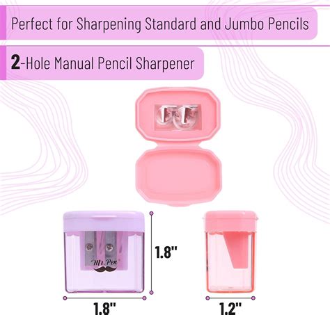 Mr. Pen- Pencil Sharpeners Manual, 4 Pack, Dual Hole, Colorful Pencil ...