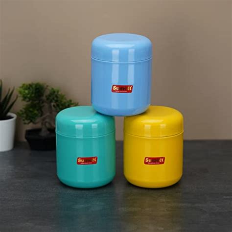 Sumeet Stainless Steel Multi Color Small Canisters/Jars/Storage Contai ...