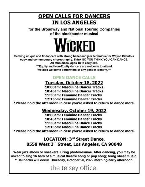Open Auditions for Wicked Los Angeles