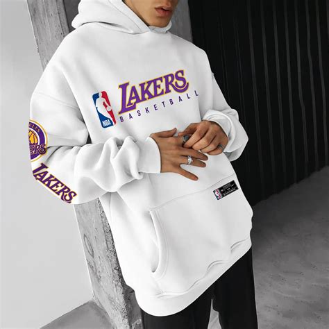 Oversized Comfortable Casual NBA Lakers Hooded Sweatshirt Pullover