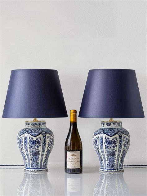 Delft Blue Table Lamps, Boch Frères for Royal Sphinx, 1969-1979, New ...