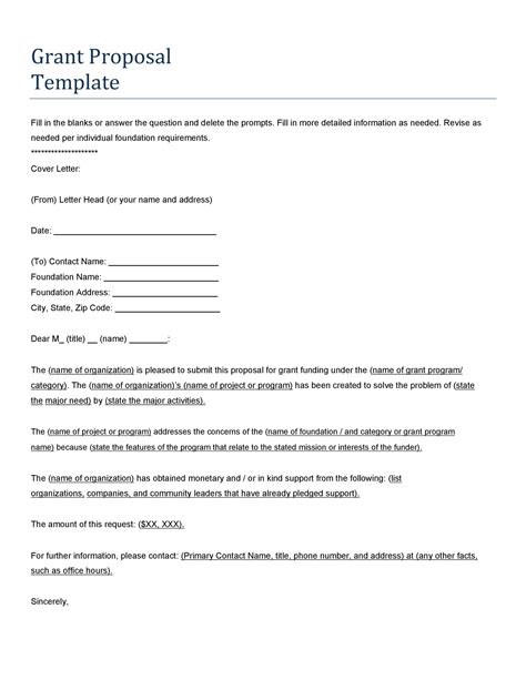 Nonprofit Grant Proposal Template Free