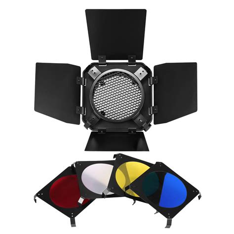 Neewer Barn Door and Honeycomb Grid and Gel Set for Monolight Using a 4 ...