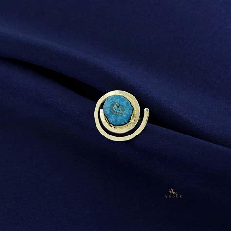 Agate Single Stone Spiral Golden Ring – Adore By Priyanka