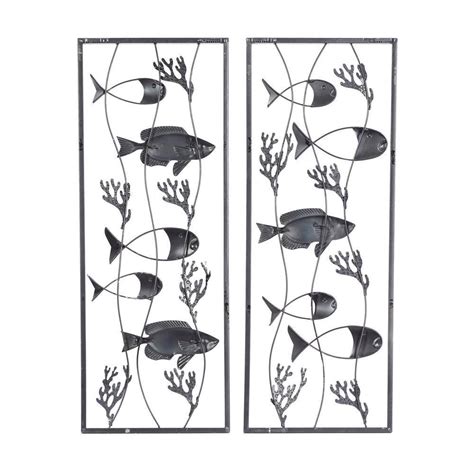 Buy Metal Blue Fish Wall Decor (Set of 2) Online at Lowest Price in ...