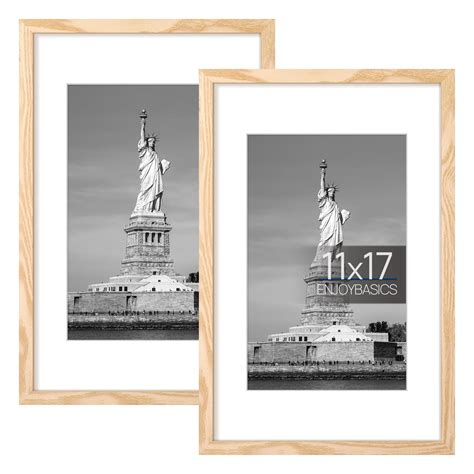 ENJOYBASICS 11x17 Picture Frame, Display Poster 8x12 with Mat or 11 x ...