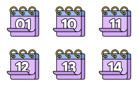 Calendar Icon Pack | Color lineal-color | 31 .SVG Icons