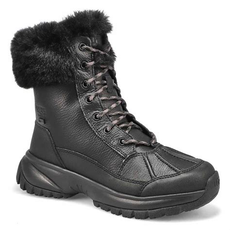 UGG Women's Yose Fluff Winter Boot - Black | SoftMoc.com