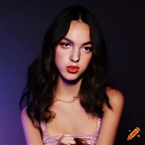 Picture of olivia rodrigo with black hair on Craiyon