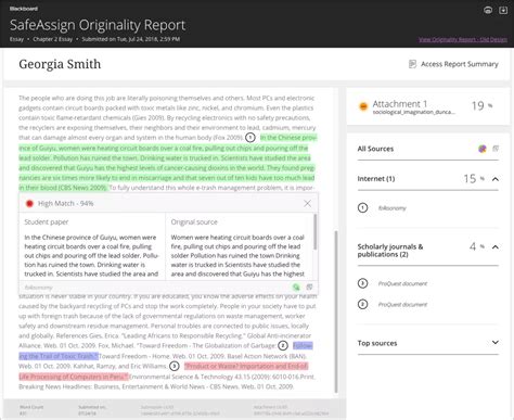 SafeAssign Originality Report | Teaching and Learning with Blackboard ...