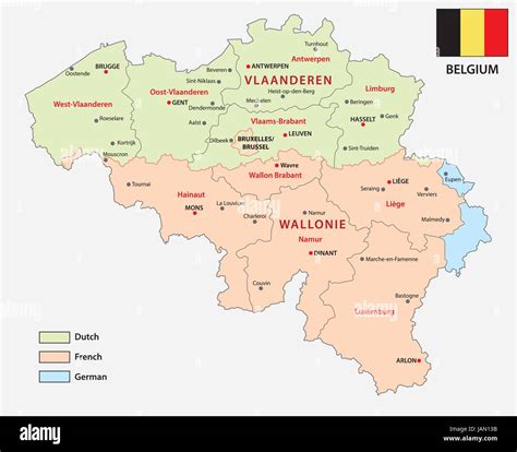 Map of the Belgian regions and language areas Stock Vector Image & Art - Alamy