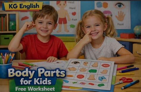 Printable KG English Worksheet: Learn Human Body Parts [Free]