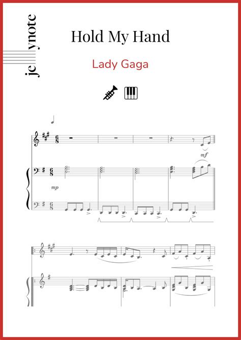 Partition Trompette et Piano pour "Hold My Hand" de Lady Gaga | Jellynote