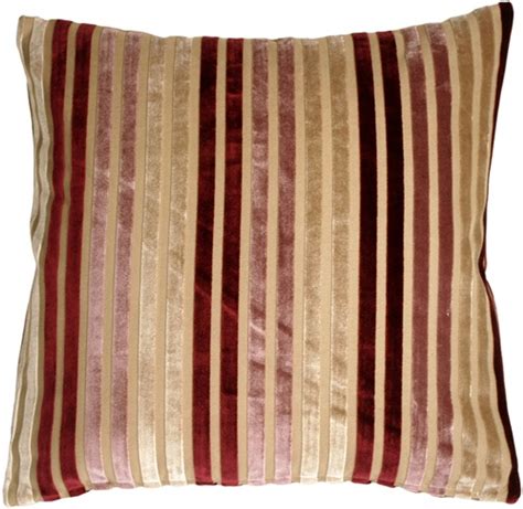 Velvet Multi Stripes Mauve 20x20 Throw Pillow from Pillow Decor