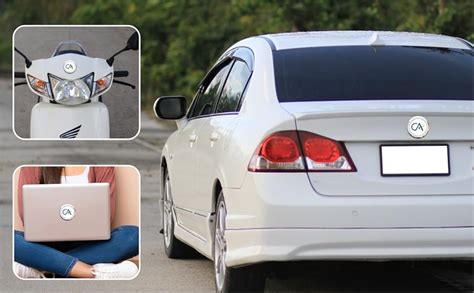 Printemporio CA Chartered Accountant Logo 3D Sticker for Car & Bike