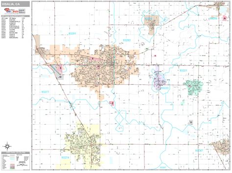 Visalia California Wall Map (Premium Style) by MarketMAPS