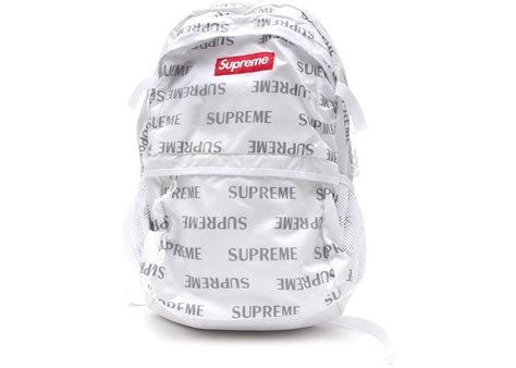 Supreme 3M Reflective Repeat Backpack White – Kicks Machine