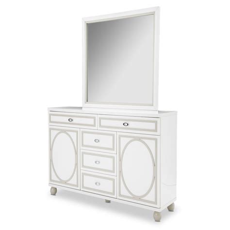Michael Amini Sky Tower Bedroom Set White Cloud Finish