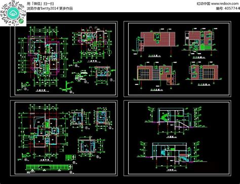 错层别墅设计建筑结构CAD施工图-迅捷CAD图库