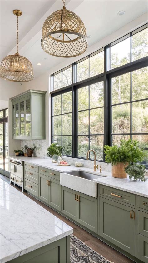 23 Stunning Olive Green Kitchen Cabinets