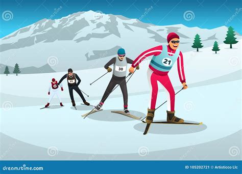 Cross Country Skiing Stock Illustrations – 927 Cross Country Skiing ...