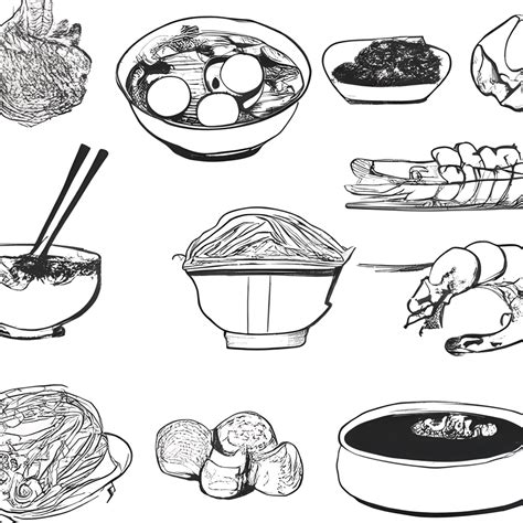 Chinese Food Clipart Black And White