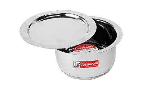 Buy Cassoware Stainless Steel Induction Base Tope/Patila with Lid - 2 ...