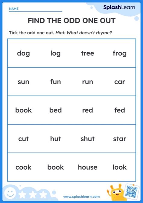 Rhyming Words Worksheets for Kindergarteners Online - SplashLearn | Page 2