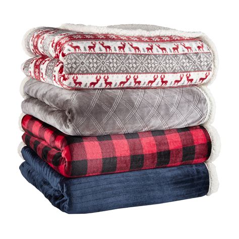 Better Homes & Gardens Full/Queen Sherpa Blanket, Red & Black Buffalo ...