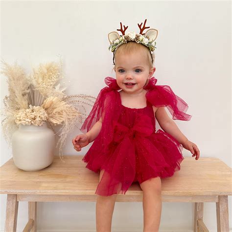 English Rose Romper Ruby Red Sparkle Baby Girl Dress Romper - Special Occasion Wear – Arabella ...