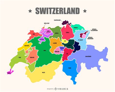 Vector Mapa De Suiza - Descargar Vector