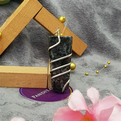 Larvikite Spiral Pencil Pendant - Psychic Power - Pandit.com