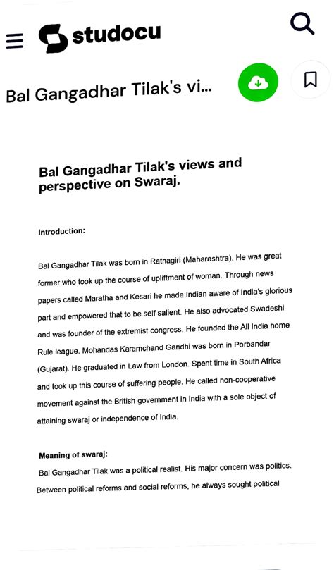 Adobe Scan 20-Jun-2023 - «:.studocu Bal Gangadhar Tilak's vi. .. G Bal ...