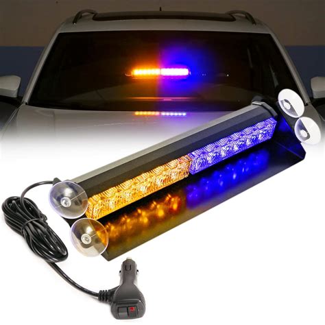 BooYu 14.8in LED Windshield Emergency Strobe Dash Light Bar 12/24V ...